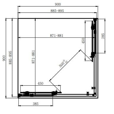 Dushova kabina Dusel DSL194B Black Matt 900x900x1900-2 Dushova kabina Dusel DSL194B Black Matt 900x900x1900-2