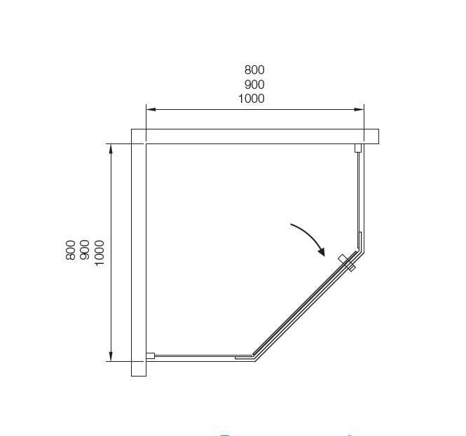 Dushova kabina Dusel A-1104 prozore 90x90x190-4