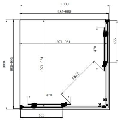 Dushova kabina Dusel DSL194B Black Matt 1000x1000x1900-2 Dushova kabina Dusel DSL194B Black Matt 1000x1000x1900-2