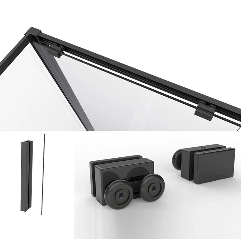 Dushova kabina Dusel DSL191B+DSL195B Black Matt 1200x800x1900-4